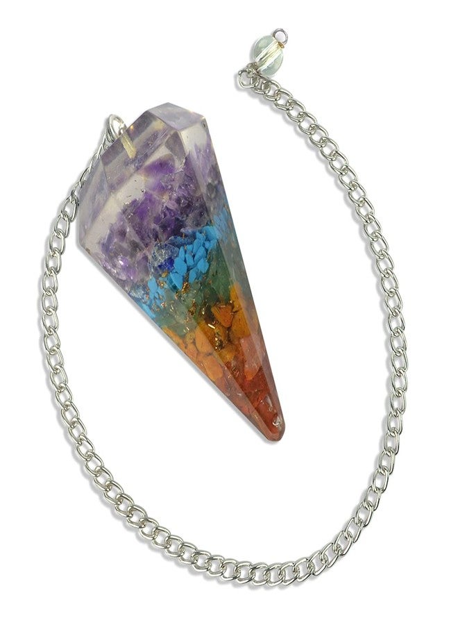 Crystu Natural Action 7 Chakra Dowser Pendulum Orgone Crystal Stone Dowser Pendulum Dowsing For Healing Gemstones (Color : Multi) - Image 5